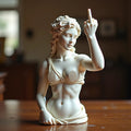 Vienna Goddess Statue Middle Finger Figurine Prank 3D